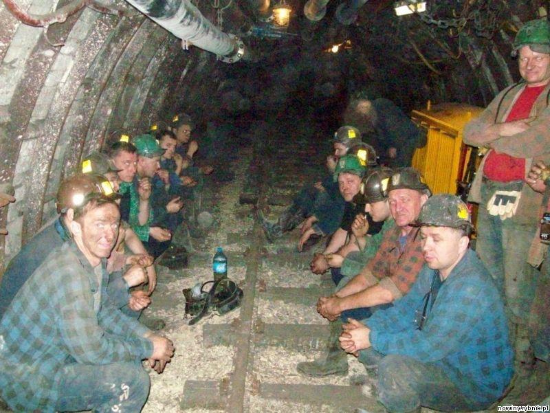 Ostatnio na dole strajkowali pracownicy JZR. Na zdjęciu: strajk w kopalni Budryk / Archiwum