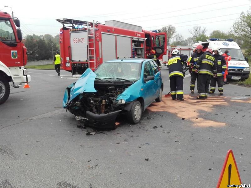 Wczorajszy wypadek w Syryni / Kpt. Damian Dylewski/PSP Wodzisław