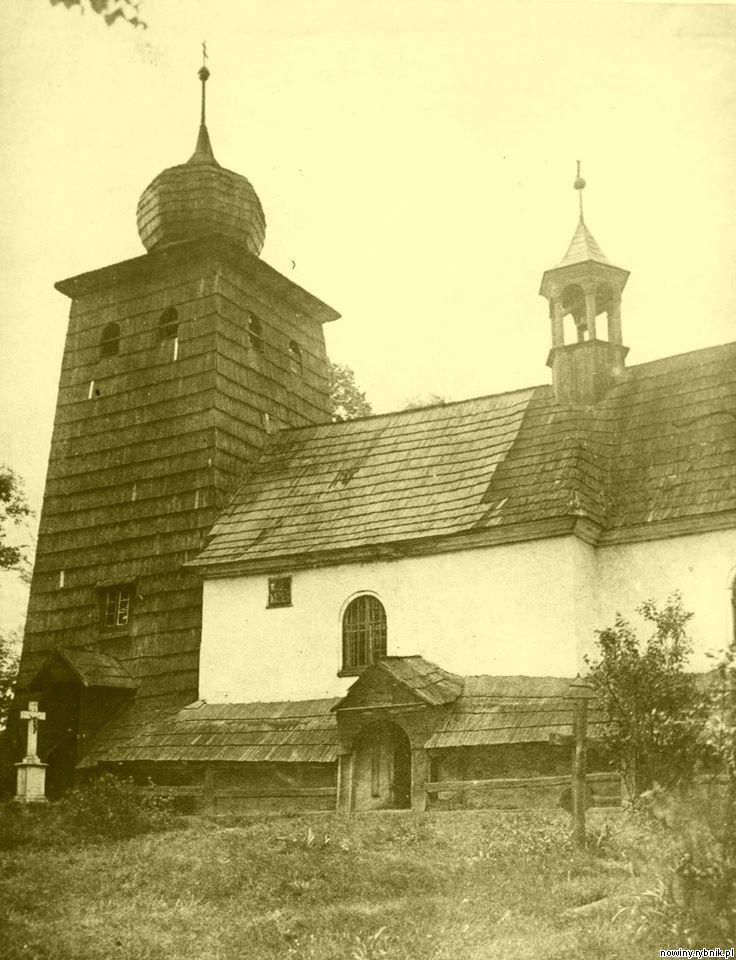 Drewniany kościół św. Wawrzyńca w Skrzyszowie - lata 20-te XX wieku / Archiwum/Muzeum w Wodzisławiu