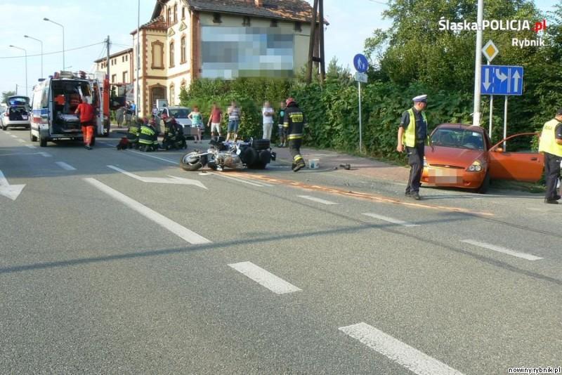W wypadku na ulicy Gliwickiej obrażenia odniósł motocyklista / Policja Rybnik